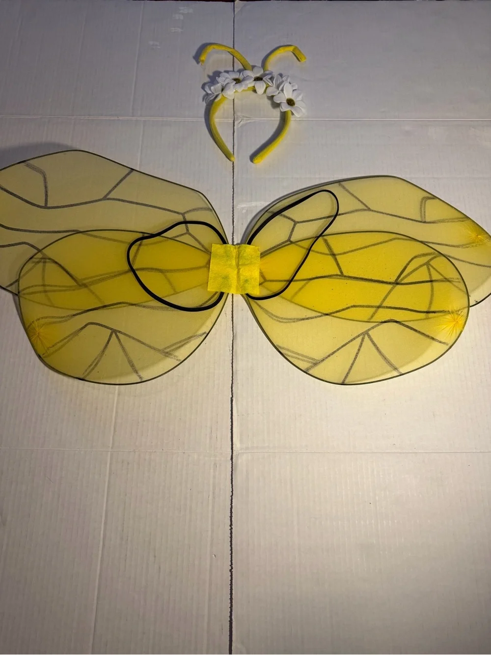 Yellow Bumblebee Dress-Up Set with Wings and Antenna Headband Small